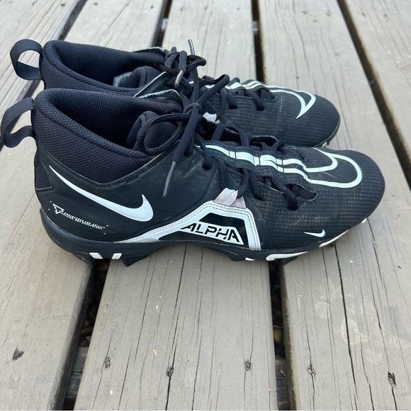 Nike Alpha Menace 3 Shark Black Football Mid Top Cleats | Men’s Size 10 - Picture 4 of 10